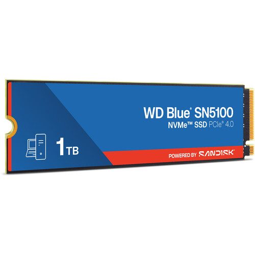 Samsung Components WD Blue 1TB NVMe SSD - Read Speed up to 7100 MB/s  Write Speed to up 6700 MB/s  PCIe 4.0 x4    nCache 4.0  600TBW