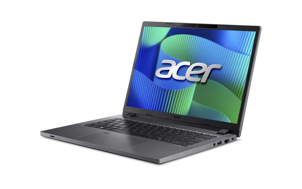 Acer TravelMateTMP214-55T-G2-TCO-79NZ 14" WUXGA IPS SlimBezel Touch   Intel Core 7 processor 150U LTE 16 GB DDR5 512GB PCIe NVMe SSD Micro SD card   reader WIFI6E+BT FPR FHD IR camera 53Wh Li-ion battery 65W TypeC Smart Card   Reader Windows 11 Pro 3 Years On Site Steel Gray