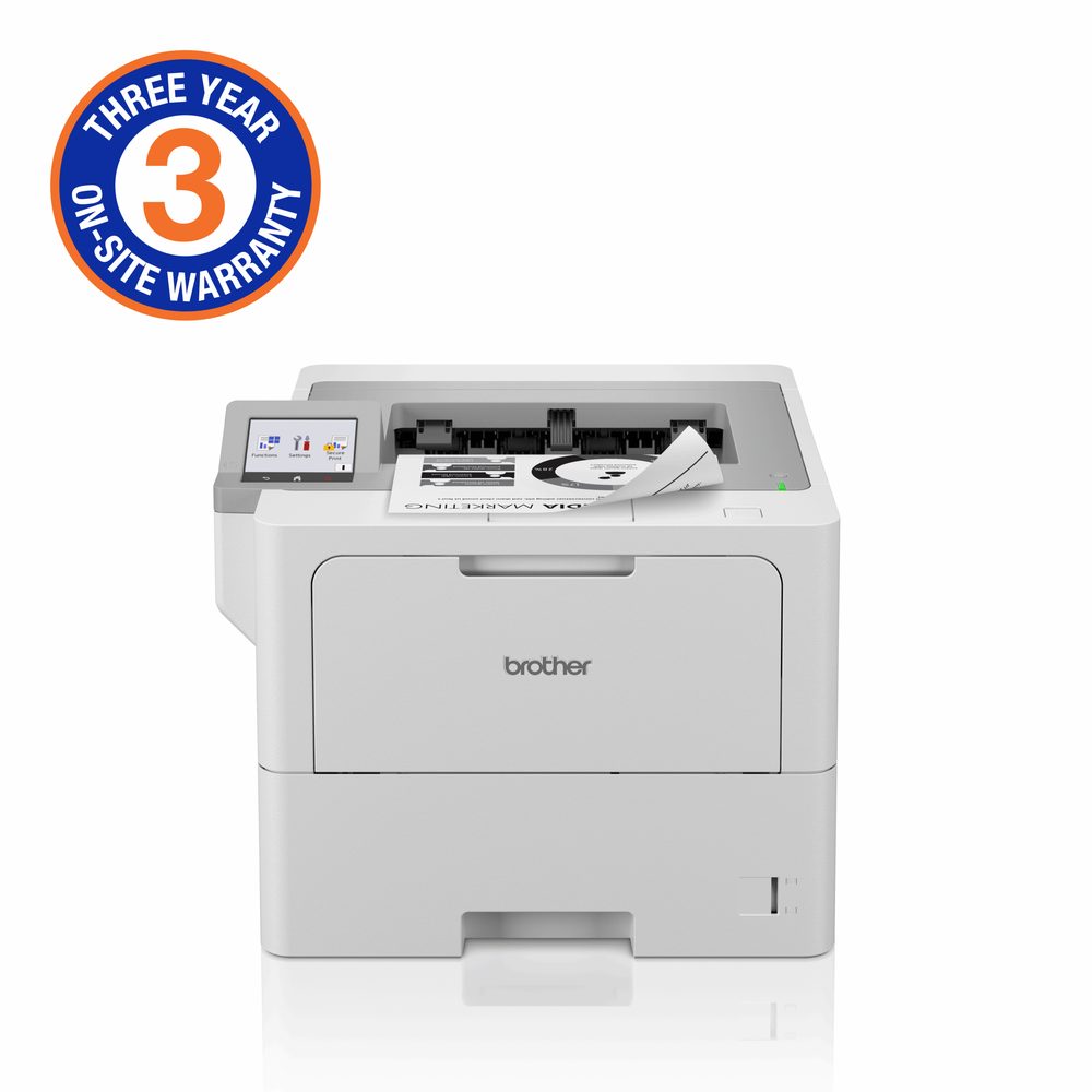 Brother High-Speed Monochrome Duplex Laser Printer with wired network   capability (3YR onsite)