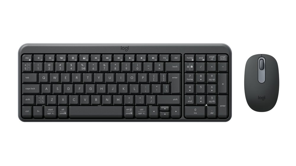 Logitech MK250 Compact Bluetooth Wireless Combo with compact keyboard and ambidextrous mouse. Bluetooth Low Energy connectivity, no USB port required. Durable, spill-resistant build with 12-month battery life. Made with 66% recycled plastic (mouse) and 64% (keyboard). Comfortable typing with tilt legs and full-size layout.
