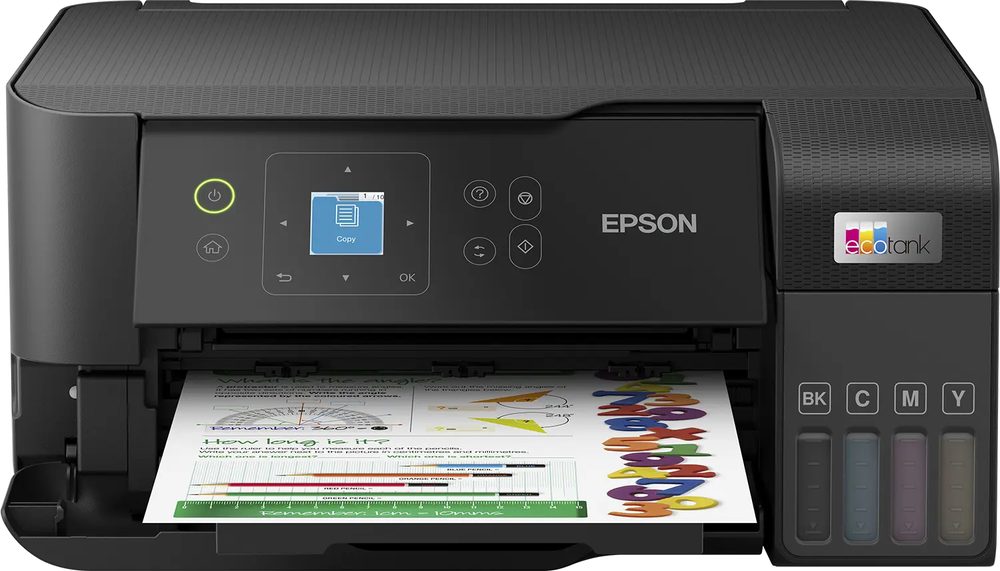 Epson 33ppm Mono 15ppm Colour A4 Print Scan Copy USB Wi-Fi/Wi-Fi Direct   ManualDuplexPrint w/3.7cm LCD Screen incl 1 set of ink (2 x Black)