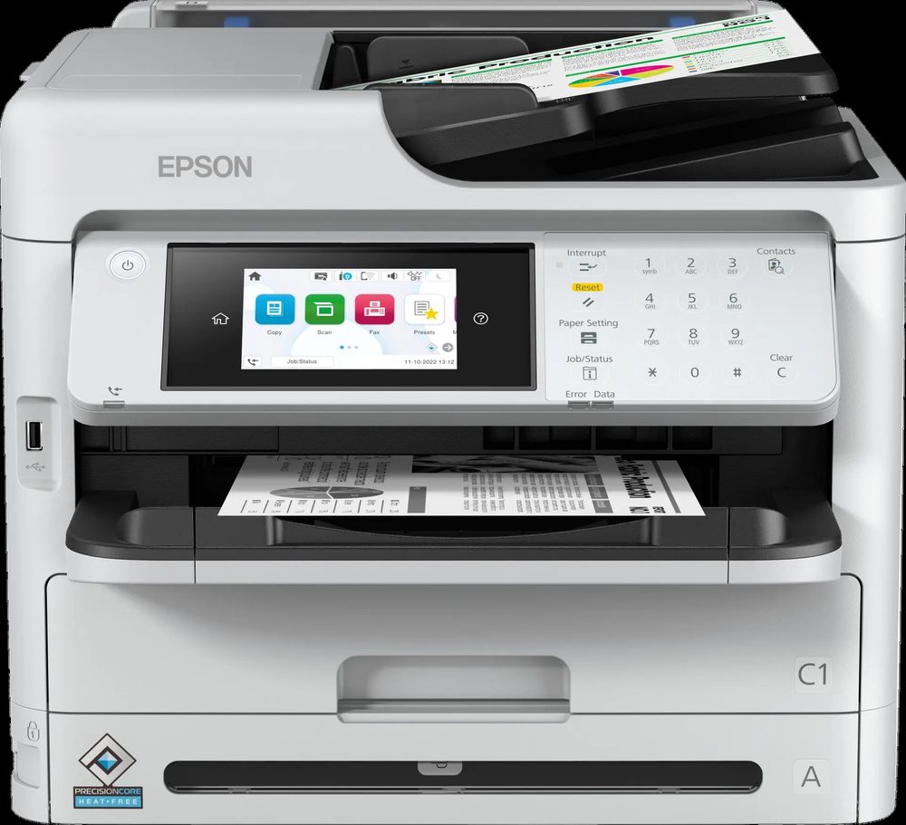 Epson 34ppm Mono A4 Print Scan Copy Fax USB Wired Wireless WiFi Direct   Full Duplex incl initialisation ink bags only