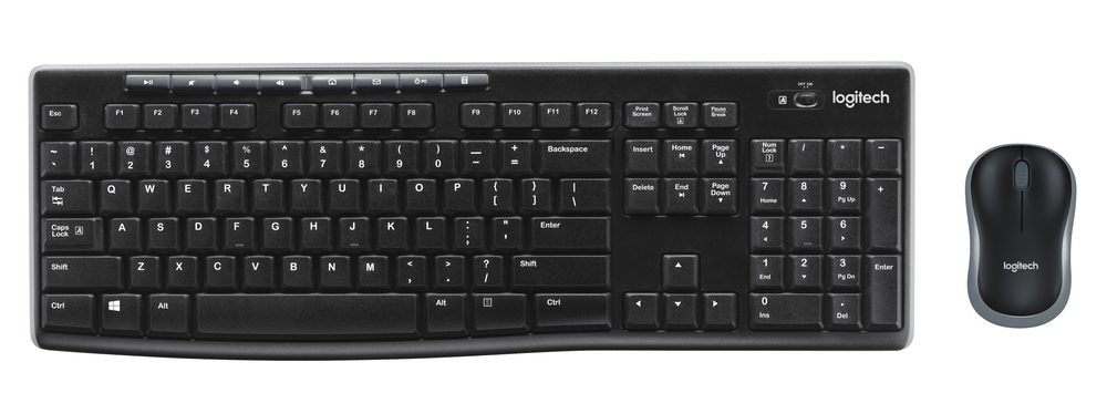 Logitech MK270 Wireless Keyboard and Mouse Combo - Black. Durable keyboard, compact mouse, 2.4GHz wireless, long battery life