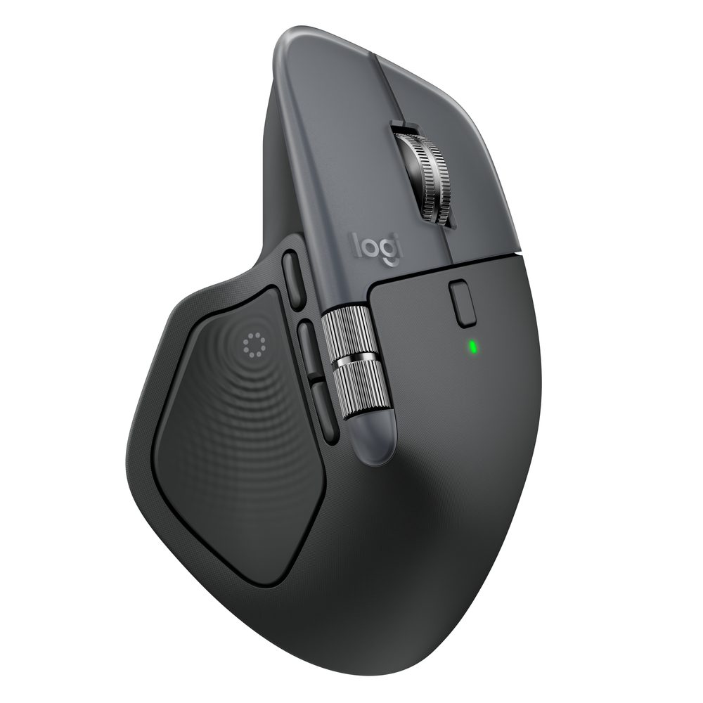 Logitech MX Master 4 – Wireless Mouse    Bluetooth – Silent – Graphite - Horizontal scroll wheel – Haptic   feedback – Logi Bolt Receiver