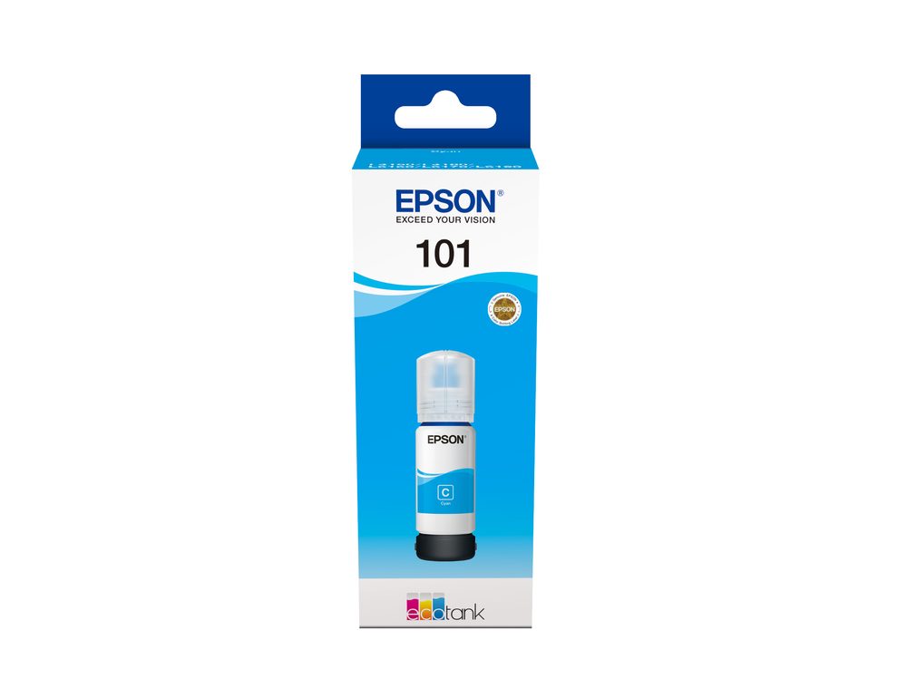 Epson 101 Ink Bottles Cyan 70ml Ecotank L4150 / L4156 / L4160 / L4260 /   L6160 / L6170 / L6176 / L6190 / L6270 / L6290 / L6370 / L14150 6000 pages