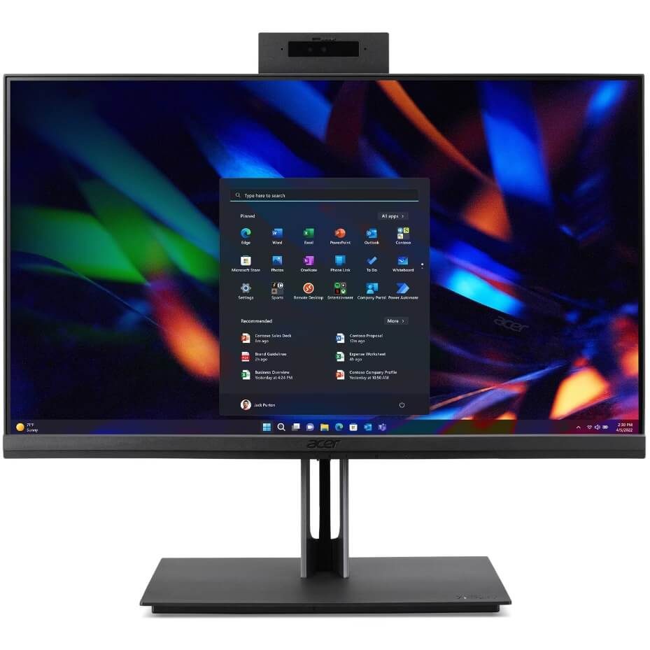Acer All in One PC- VZ4714G - Black- Touch- 23.8" FHD -  Intel Core i5-13400- GPU: UHD Graphics- RAM:  8GB DDR4 Storage:512GB SSD - Secondary Drive Support :none- OS: Windows 11 Pro -  Wi-Fi 6.0E- Bluetooth 5.0- Video: 1x HDMI Port - 1 x Display Port- USB: 1x USB 2.0, 4x USB 3.2, 1x USB C- Keyboard: with numpad- Warranty: 3 Year Onsite Warranty - Accessories/Features: USB - KYB & Mouse