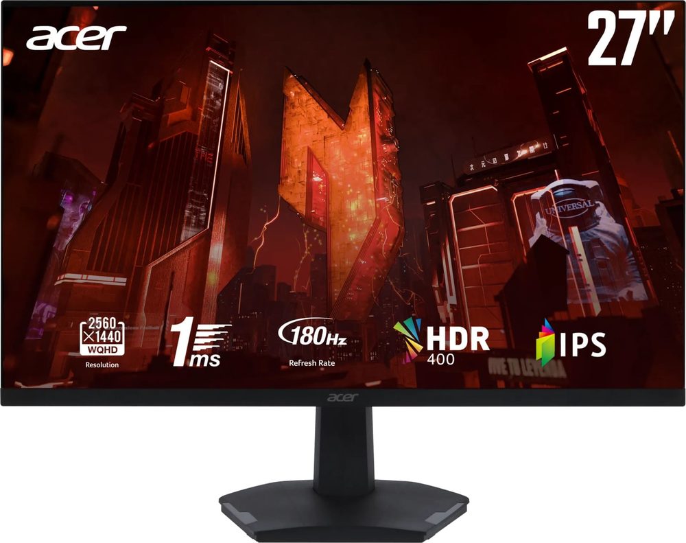 Acer Gaming Monitor | 27' | IPS FHD 240Hz Native: 300nits;HDR mode