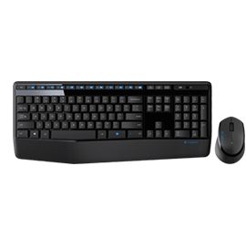 Logitech MK345 Wireless Keyboard and Mouse Combo with Palm Rest. Keyboard with palm rest, right-hand mouse, spill-resistant, long battery life.
