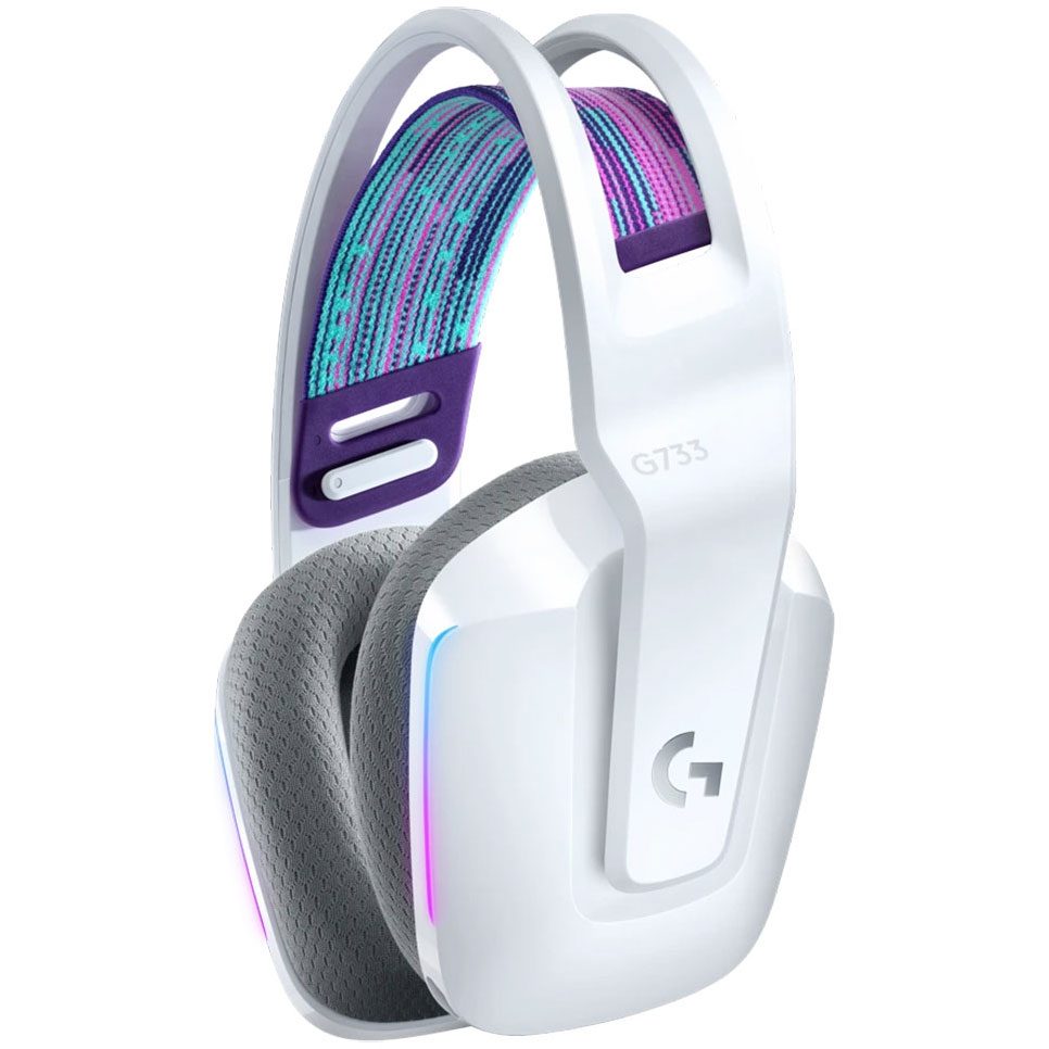 Logitech LOGI G733 Ultra-Lightweight; Wireless Gaming Headset - White.