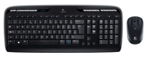Logitech MK330 Wireless Keyboard and Mouse Combo - with Music Control. Full-size keyboard with media keys, ambidextrous mouse, spill-resistant design