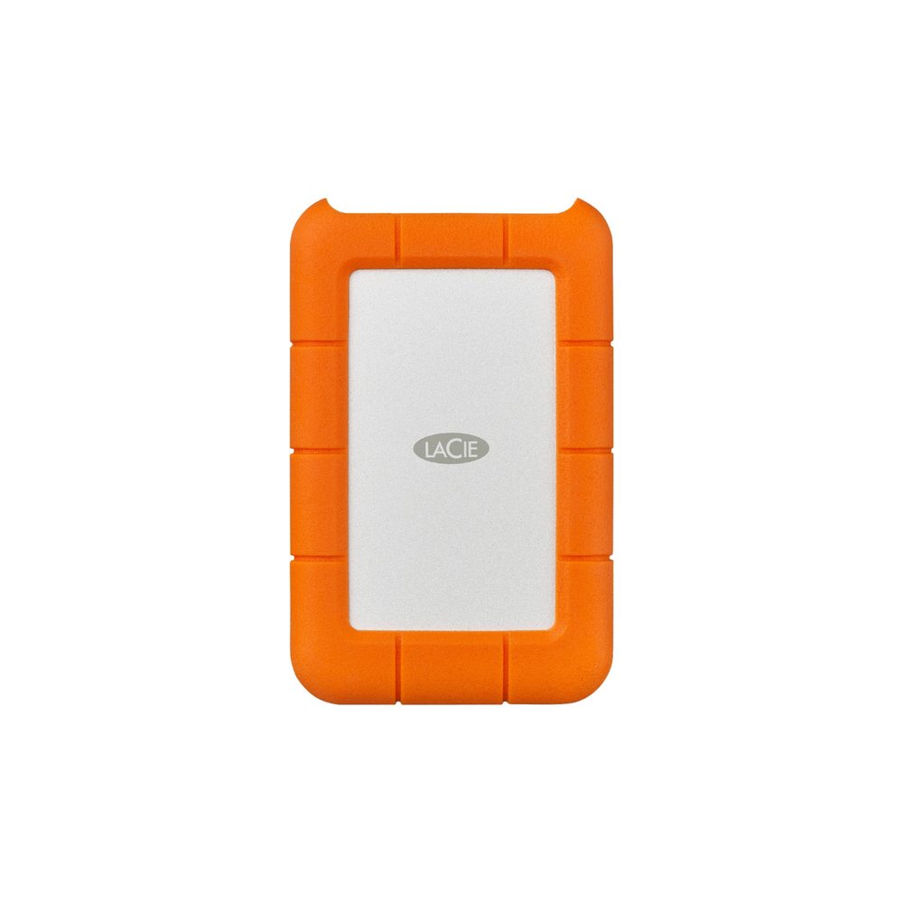 Seagate LaCie 2TB Rugged Mini USB-C; USB3.0; Drop; Crush and Rain Resistant Silver and Orange