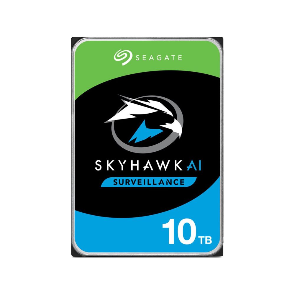 Seagate Skyhawk AI ST10000VE001. 10TB 3.5'' HDD Surveillance Drives; SATA 6GB/s Interface; 256MB Cache; RPM: 7200; 512e