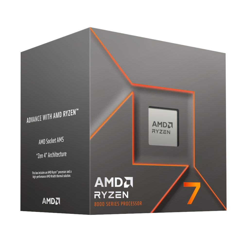 AMD Ryzen 7 8700F 7 8000 Series 8-Core/ 16-Threads; Socket AM5; 16MB L3 Cache;8MB L2 Cache; 65W Processor BOX
