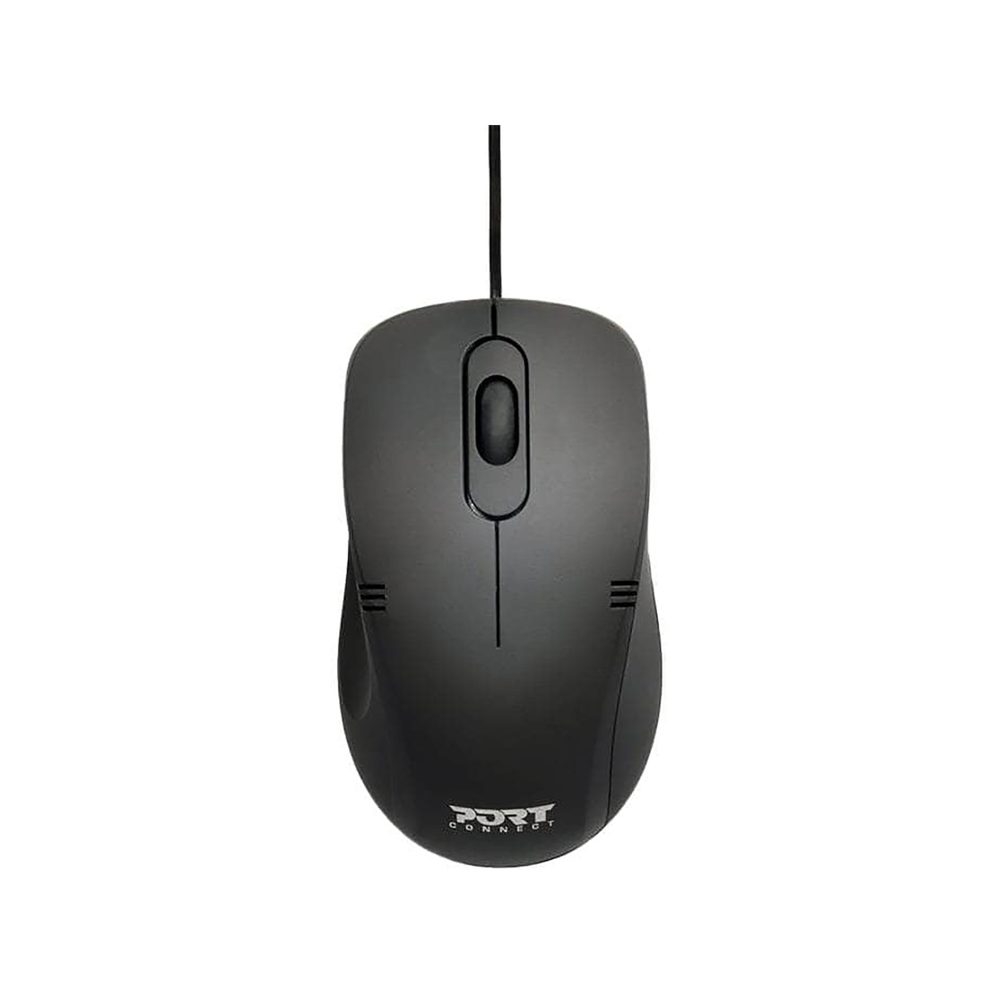 PORT Mouse Wired USB-A Optical Black 2 Year Warranty