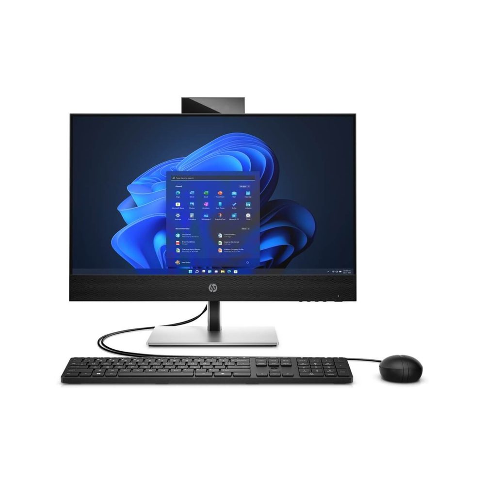 HP ProOne 240 AiO (White) - 23.8" FHD IPS anti-glare WLED-backlit (1920 x 1080) , Intel® Core™ i5-1334U Processor (12M Cache, up to 4.6 GHz) , 16GB DDR4-3200 (1x16GB) - 2 SLOTS / MAX 32 GB , 512GB M.2 2280 PCIe NVMe , No Optical Drive , Intel® Iris® Xe Graphics eligible , Windows® 11 Pro x64 , Integrated Realtek® RTL8111HSH-CG Gigabit & Realtek 8852BE Wi-Fi 6 +Bluetooth 5.3 WLAN , Rear: (2) USB 2.0, (2) USB 3.2 Gen 1, (1) USB Type-C, (1) HDMI 1.4 , (1) RJ-45, (1) Headphone/Mic Combo jack , (1) M.2 PCIe x1 2230 (for WLAN), (1) M.2 PCIe x4 2280 (for storage) , HP 125 USB Wired Keyboard + HP 125 Wired Mouse , 3Yr Onsite