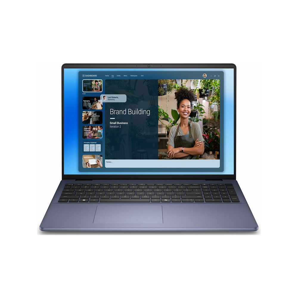 Dell 16 DC16251: Intel Core 7-150U (12 Cores, up to 5.4GHz), 16.0" FHD+ (1920X1200) AntiGlare 300nits, 16GB (2x8GB) 5200MT/s DDR5, 512GB SSD PCIe NVMe M.2, Realtek 8852CE + Bluetooth, Battery 4 Cell, Intel Graphics, 65W Power Supply, FPR, Backlit Keyboard, Operating System Windows 11 Pro, Service 3 Year ProSupport, Colour Midnight Blue