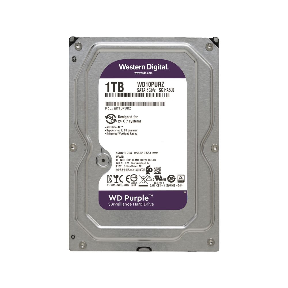 Western Digital Wd Purple 1TB 3.5 Surveillance HDD 64MB