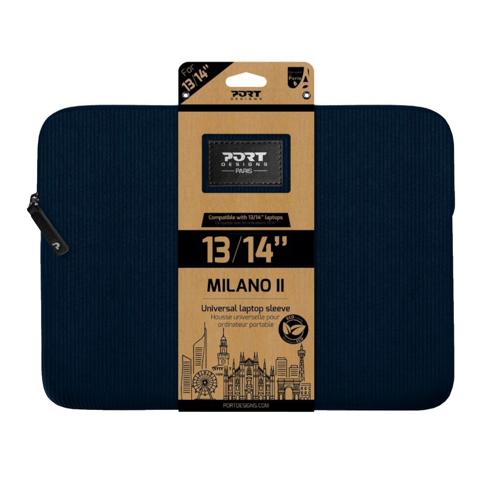 Port MILANO II ECO SLEEVE 13/14" - NAVY BLUE