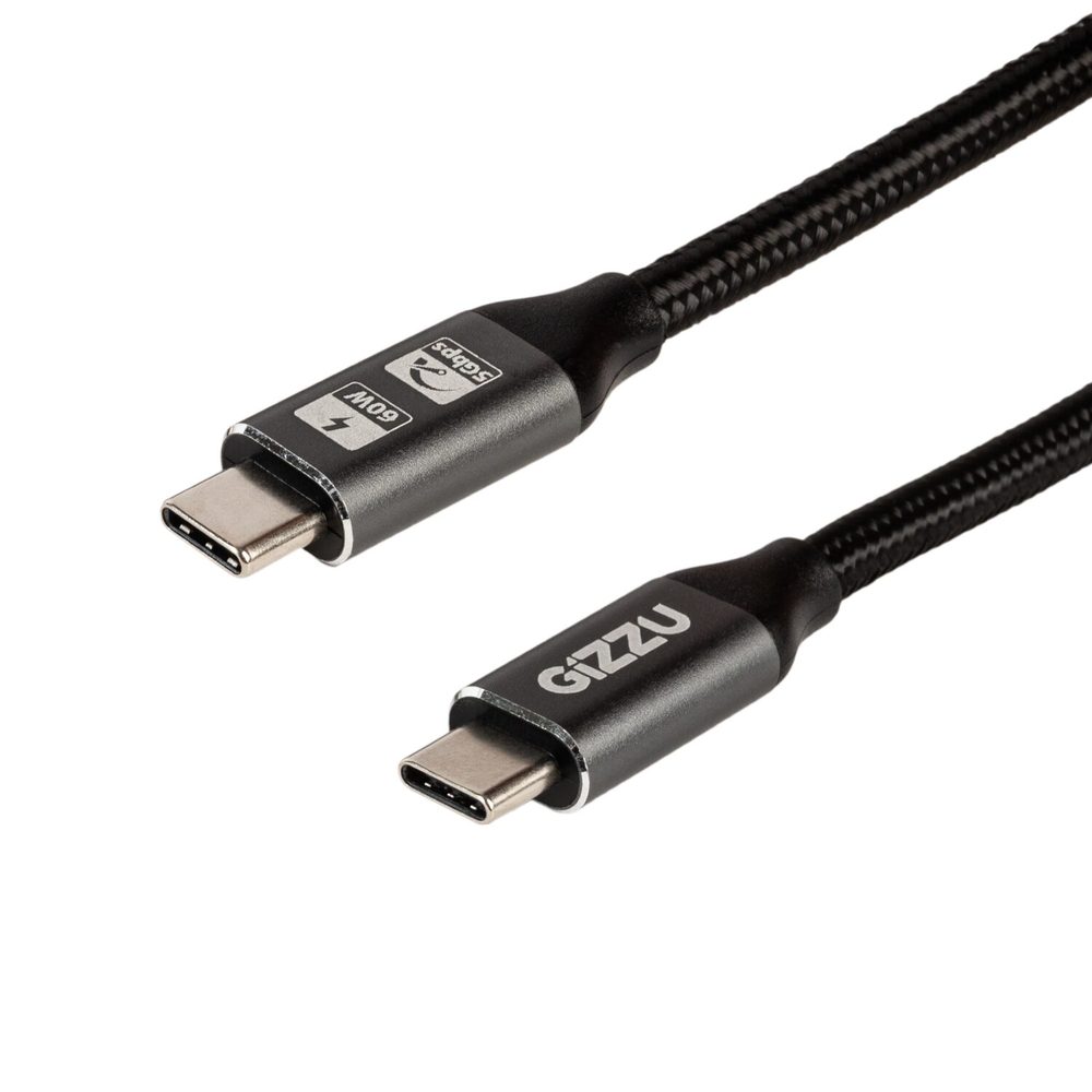 Gizzu Type-C 3.2 to Type-C 5Gbps 60W Cable 1M Poly
