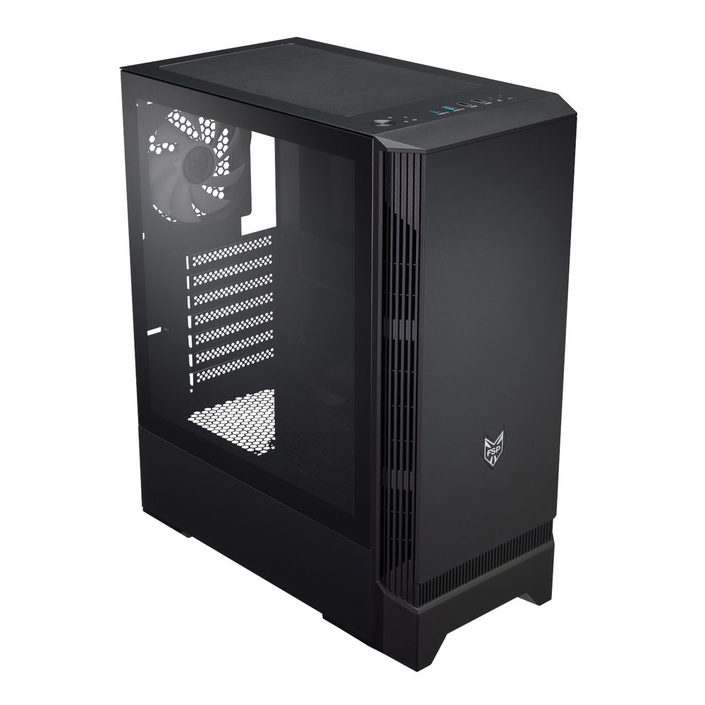 FSP CMT260 ATX Mid Tower Desktop Chassis - Black