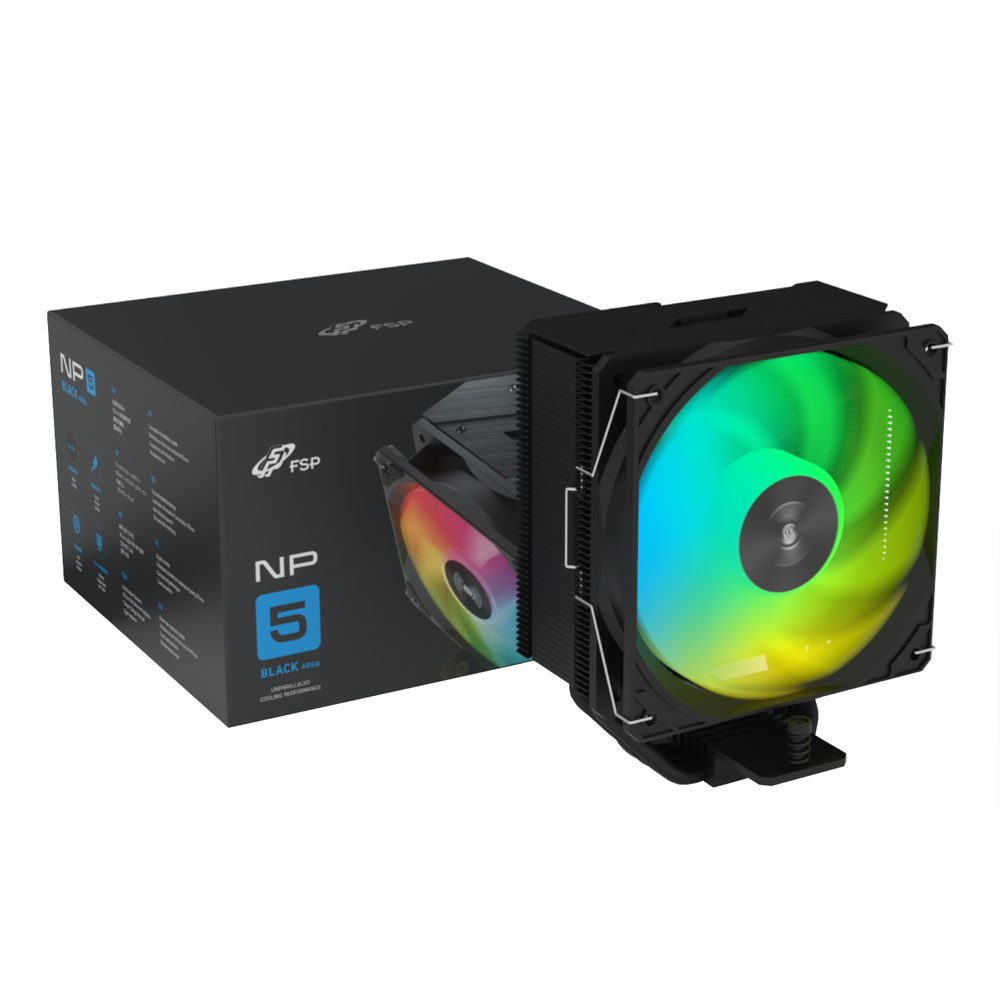 FSP NP5-BA 120mm ARGB CPU Air Cooler Single Tower Black