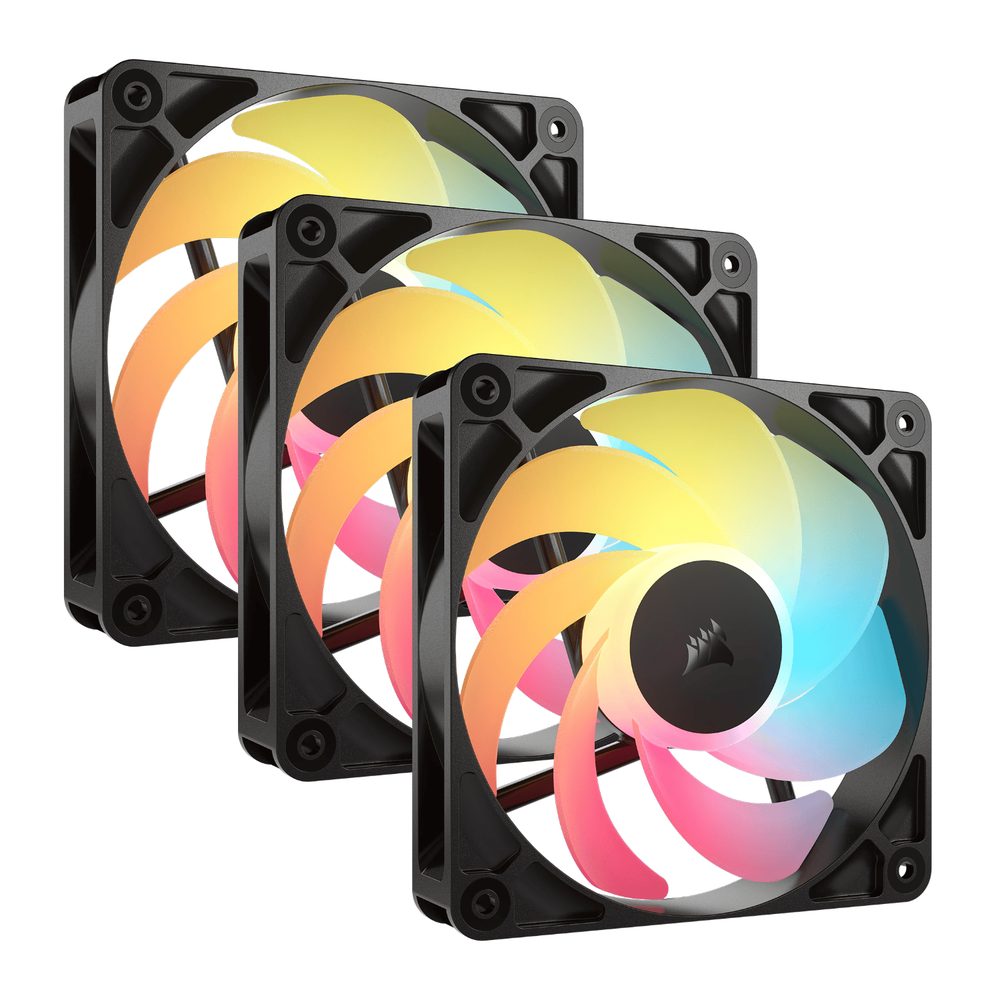 Corsair RS120-R 120mm ARGB Reverse Case Fan Triple Pack Black