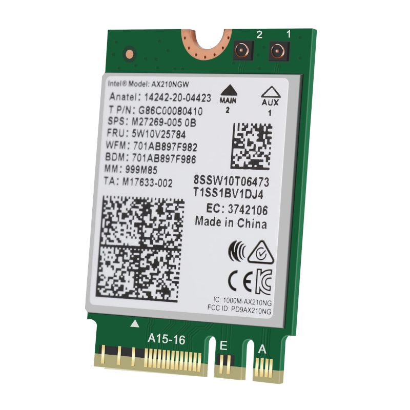 Giada Intel AX210 M.2 Wifi Card Module (VM23/ VM27/ DK310/ F106D/ F108D/ DM6/ D612/ DF612/ D613/ DF613)