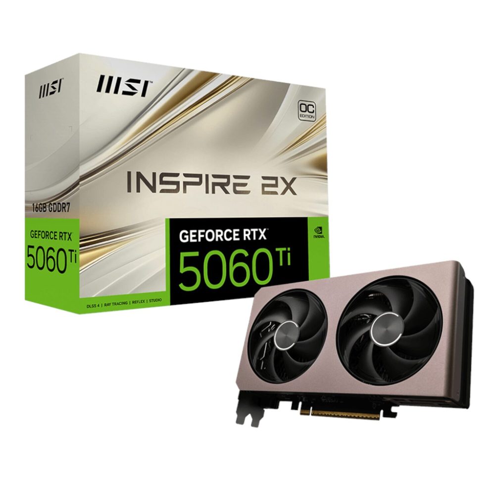 MSI Nvidia GeForce RTX 5060TI INSPIRE 2X OC 16GB Graphics Card