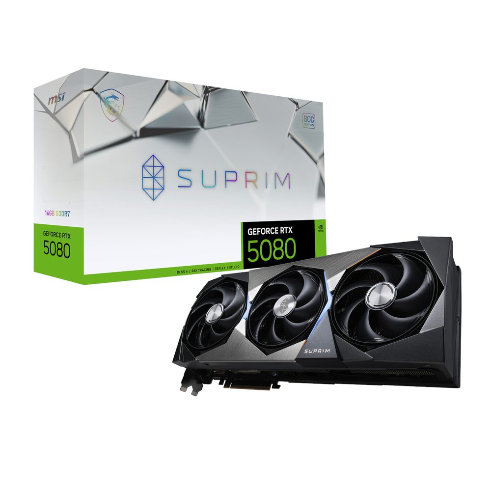 MSI Nvidia GeForce RTX 5080 SUPRIM SOC 16GB GDDR7 Graphics Card