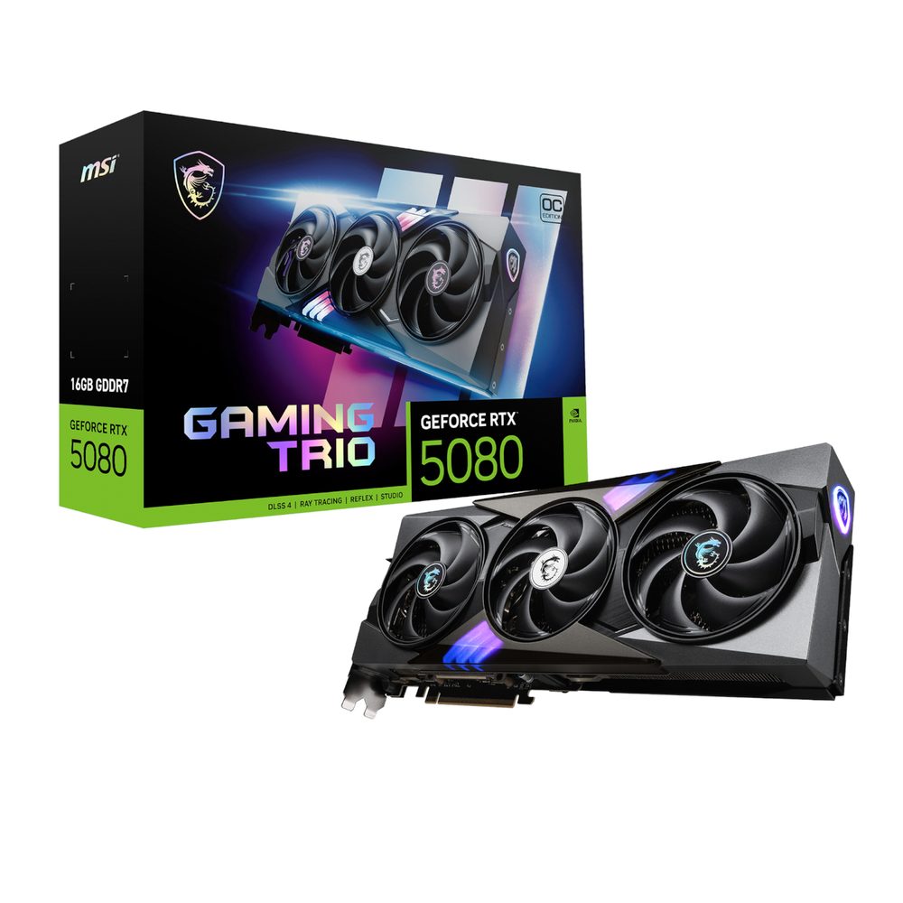 MSI Nvidia GeForce RTX 5080 GAMING TRIO OC 16GB GDDR7 Graphics Card