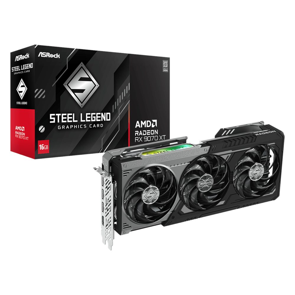 ASRock Radeon RX9070 XT Steel Legend Dark 16G Graphics Card