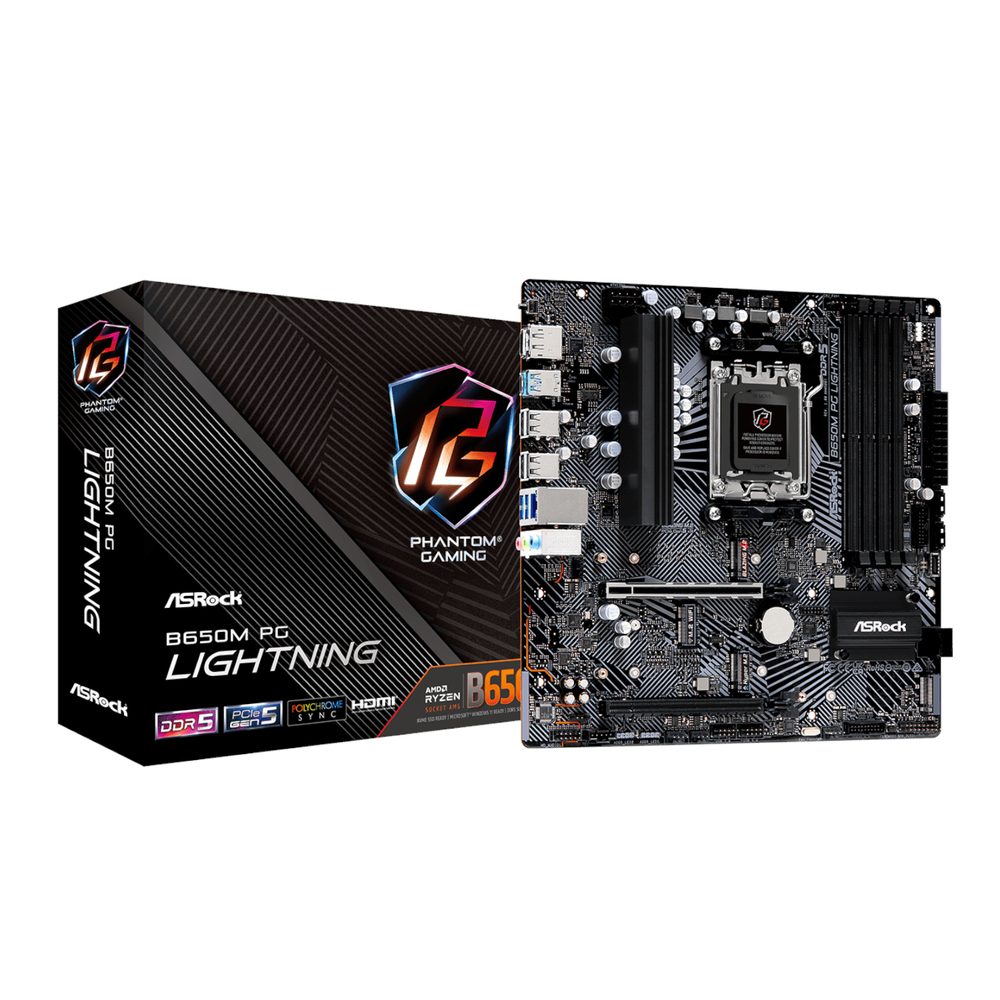 ASRock B650M PG Lightning AMD AM5 MATX Motherboard