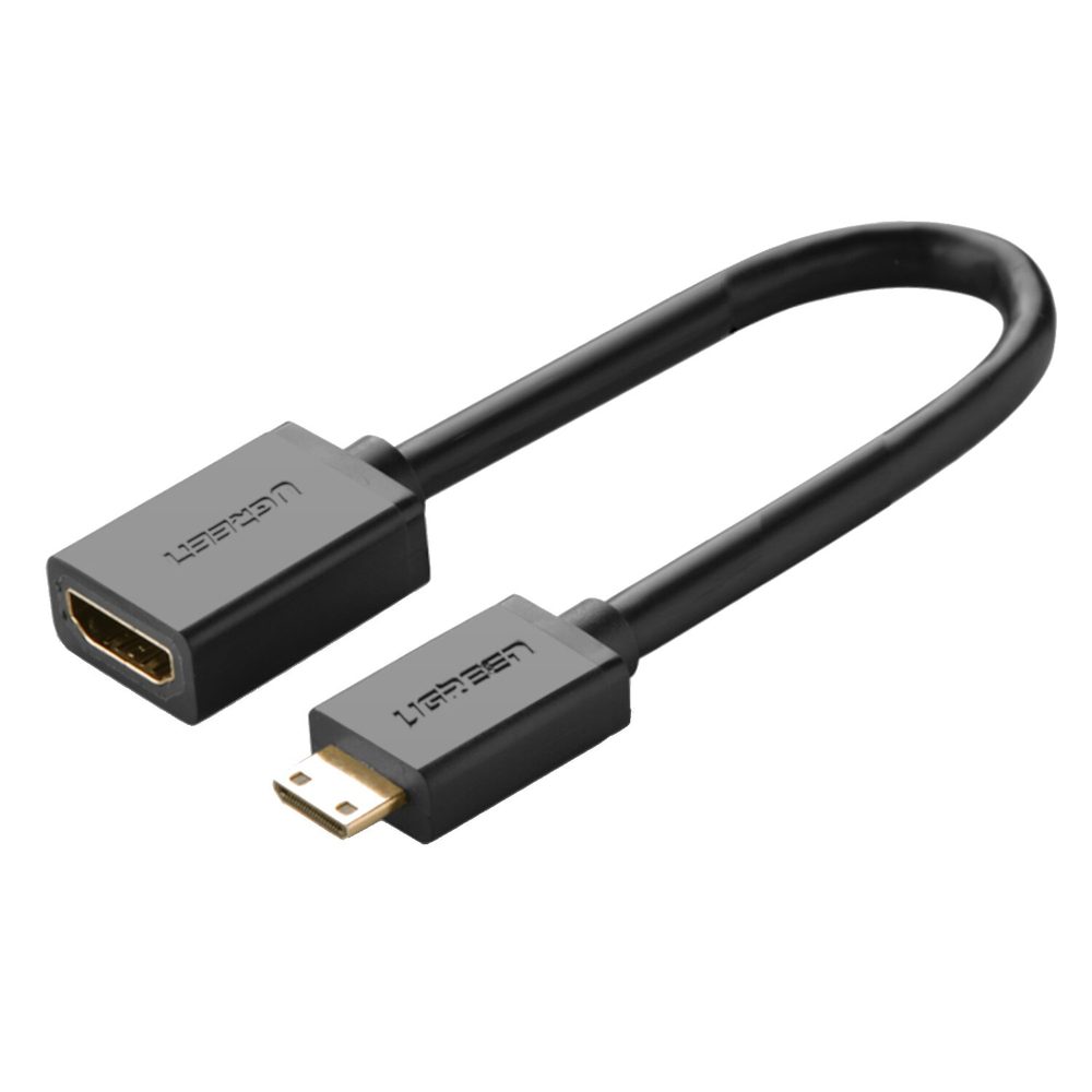 UGREEN Mini HDMI Male to HDMI Female Adapter Cable 22cm (Black)