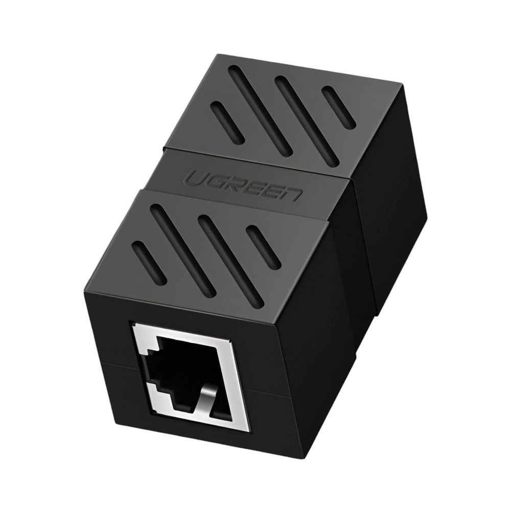 UGREEN RJ45 Network Keystone Jack Inline Coupler Female to Female 1pcs (Black)
