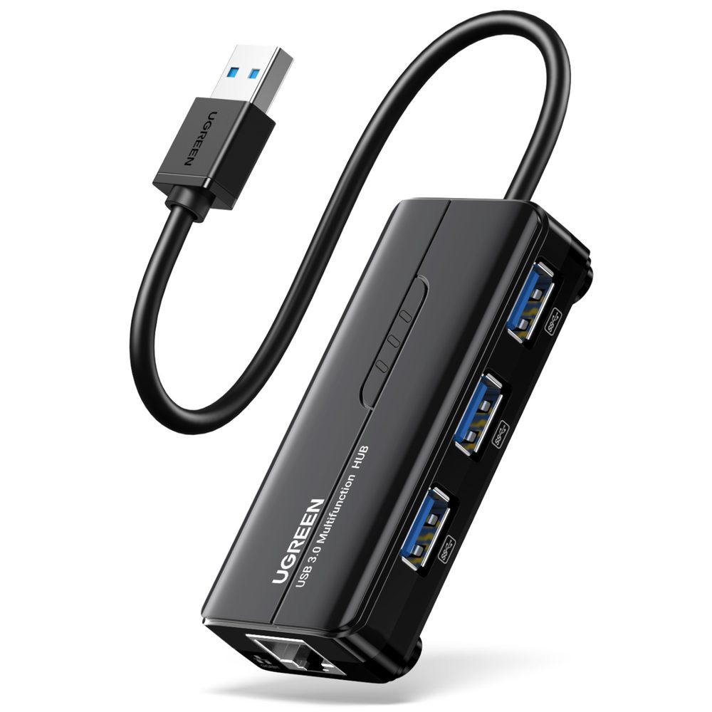 UGREEN USB-A Male To Ethernet Aadptor + 3 Ports USB HUB