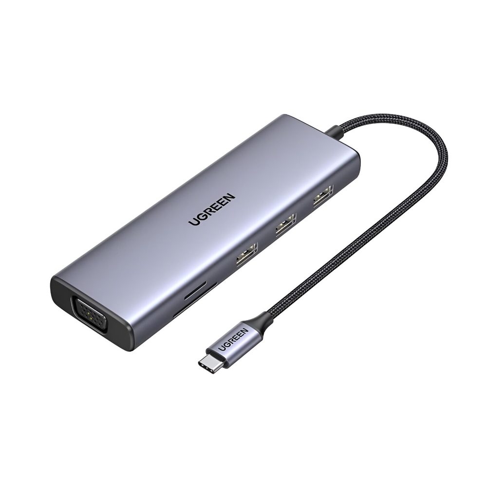 UGREEN USB-C To 3*USB 3.0 A + HDMI + VGA + RJ45 Gigabit + SD/TF + PD Power Hub