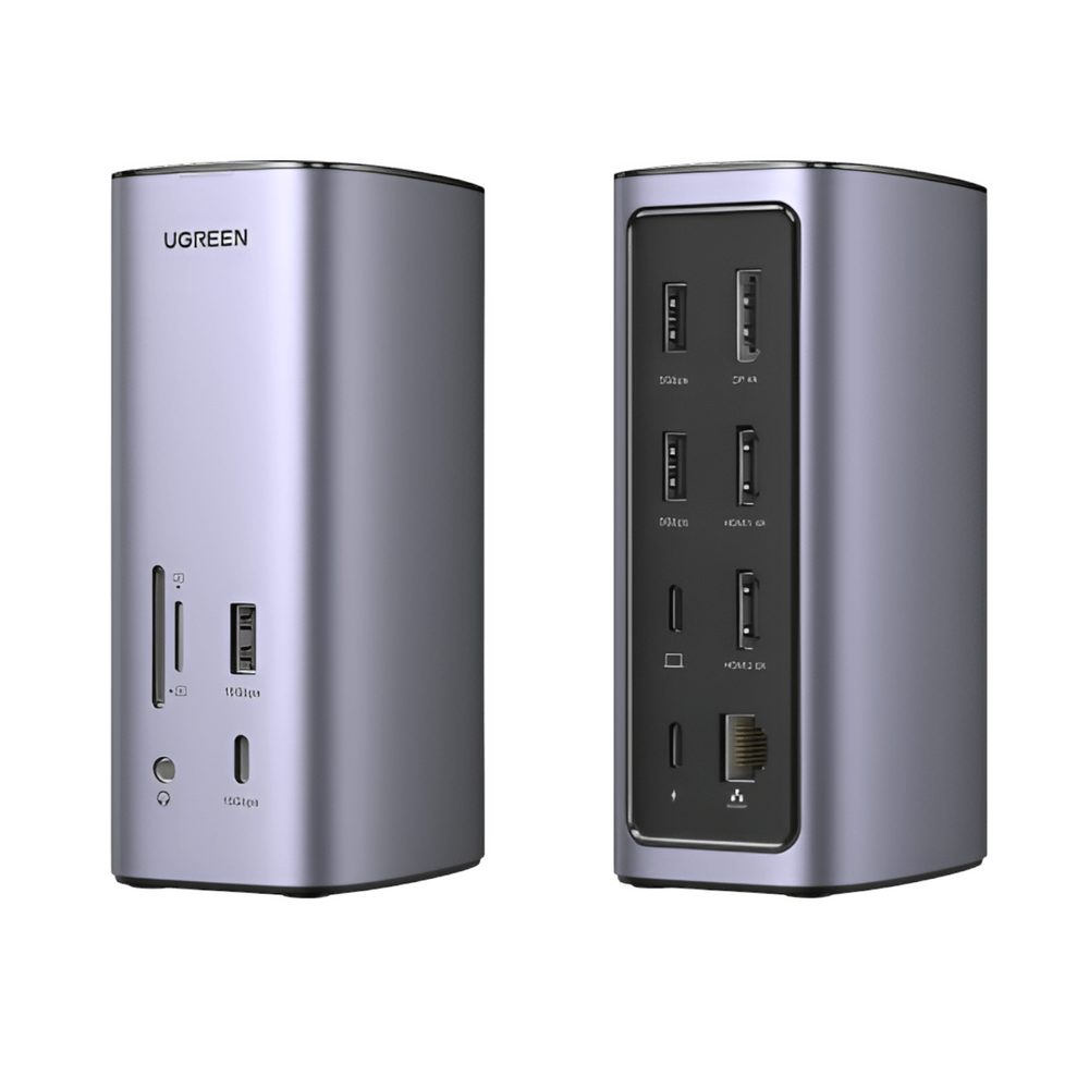 UGREEN USB-C to 2*USB 3.0 + 1*USB3.2 + 1*USB-C3.2 + 2*HDMI + 1*DP + RJ45 Gigabit + SD&TF + 3.5mm + PD Port Dock
