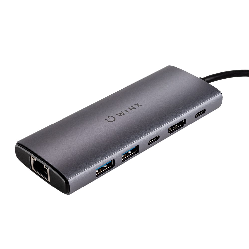 WINX CONNECT Pro 6-in-1 Type-C Hub | 1x 4K60Hz HDMI | 1x RJ45 | 1x Type-C | 2x USB-A G2 | 1x PD100W Hub