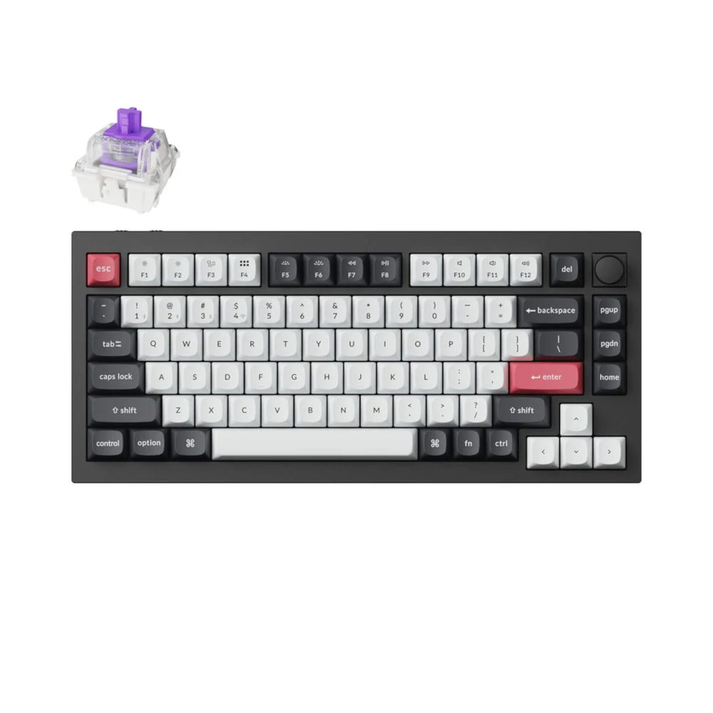 Keychron Q1 HE 75% Full Assembled  Magnetic Switch Hot-Swap Gateron DBL-Rail Nebula Switch RGB Wireless Keyboard - Black