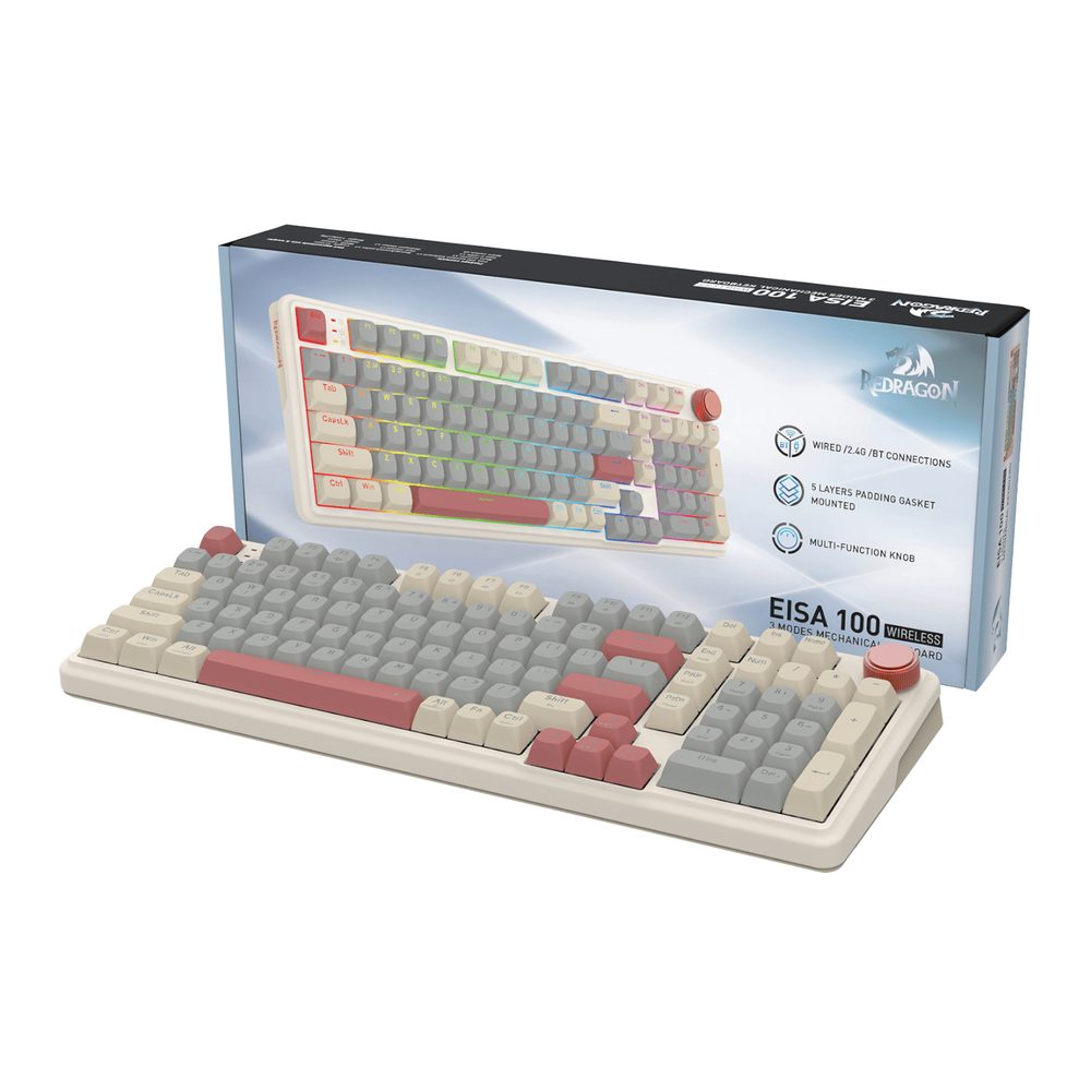 REDRAGON EISA 100 Wireless Mechanical Gaming Keyboard - Retro