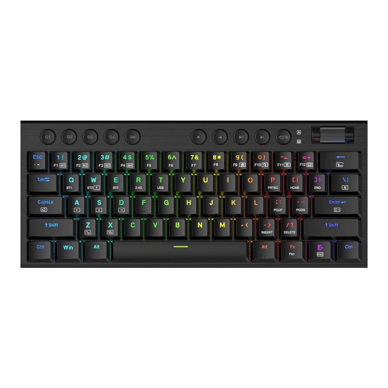 REDRAGON Horus Mini Pro 61Key Wireless Bluetooth Red Switch RGB Low Profile Gaming Mechanical Keyboard - Black