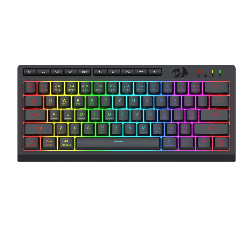 Redragon SHIVA 61 PRO Wired 2.4G Bluetooth Keyboard - Black