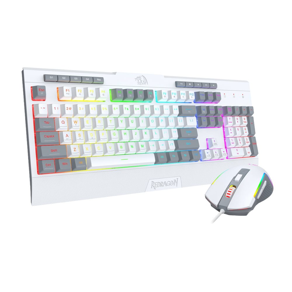 Redragon 2in1 Wired Gaming Combo Keyboard |Mouse - White and Gray