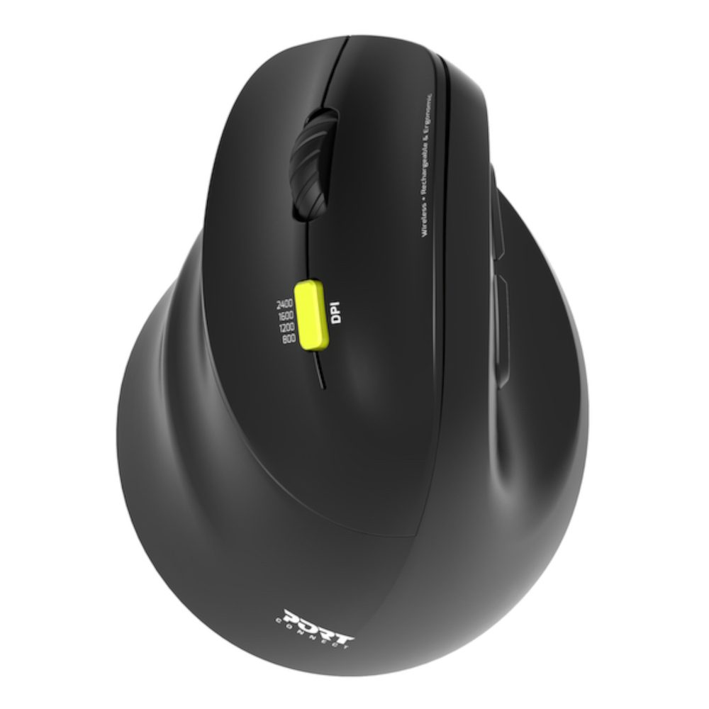 Port Mouse Ergo Rechargable BT & RF Left Black 2 Year Warranty