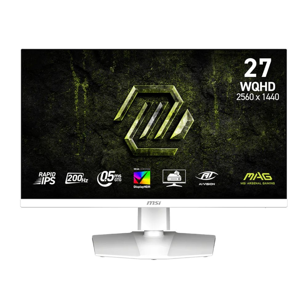 MSI MAG 274QRFW E20 Gaming Monitor 2560x1440 (WQHD) Rapid IPS 0.5ms 200Hz Adapative Sync