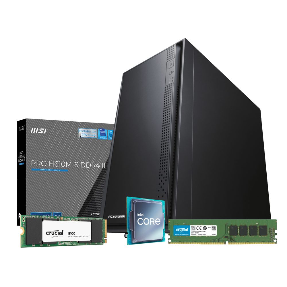 PCBuilder Intel i3-14100 OFFICE MASTER Core Windows 11 Pro Desktop PC