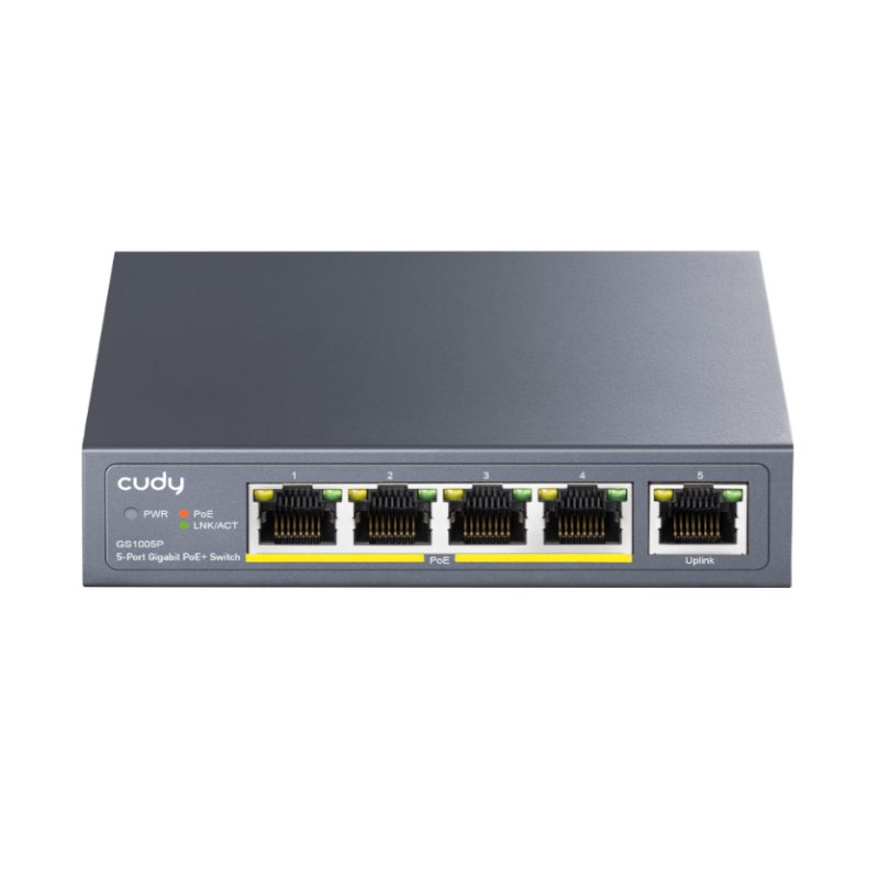 Cudy 5-Port Gigabit Unmanaged PoE+ Switch 60W - Desktop