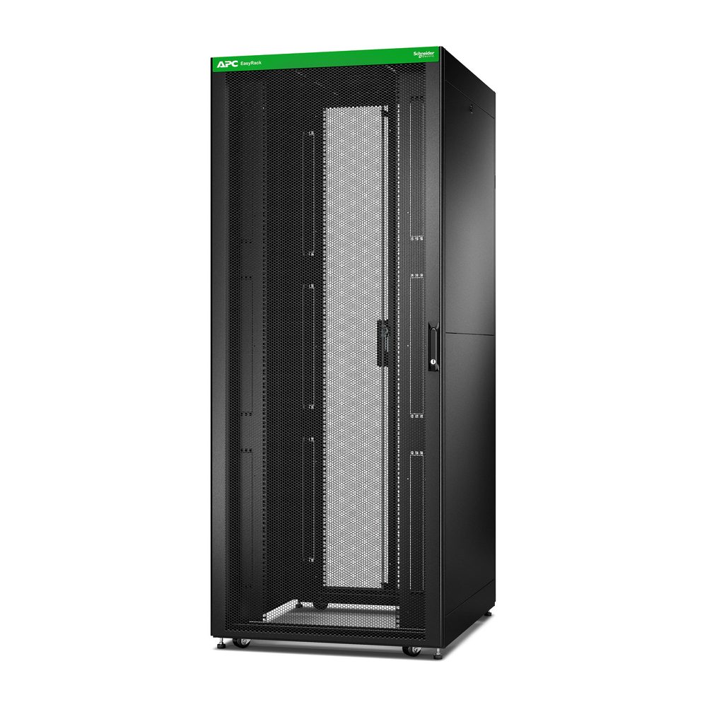 APC Easy Rack 800mm/42U/800mm with Roof, Side Panel, Castors, Feet and 4 Brackets, No Bottom, Black
