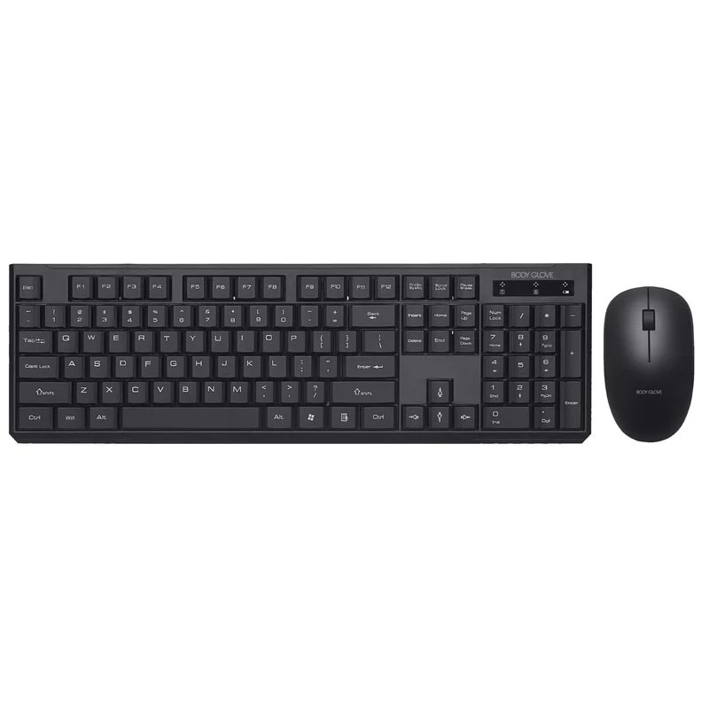 Body Glove Wireless Keyboard And Mouse  Simply plug USB receiver into a USB port on your desktop, laptop or notebook computer to start using right away. Slim and ergonomic design provides a comfortable working experience. Features: Slim profile keyboard. Ergonomic mouse. Battery LED indicators. Warranty: 1 Year