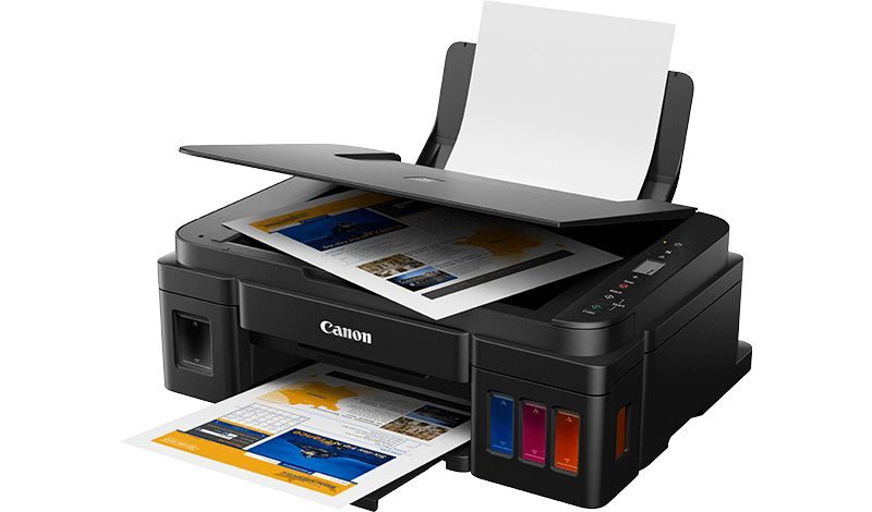 Canon G2410 Megatank continuous ink supply system A4, 3 in 1, Print, Copy, Scan - Continuous ink supply system, 4800 x 1200 dpi, 8.8 ipm mono, 5.0 ipm colour, Borderless printing, 100 sheet rear tray. Windows only. USB only, No MC Cartridge. Uses GI-490 PGBK/C/M/Y. Comes with 1 x GI-490 PGBK (yield 6000, 1 x each C/M/Y - Yield 7000)